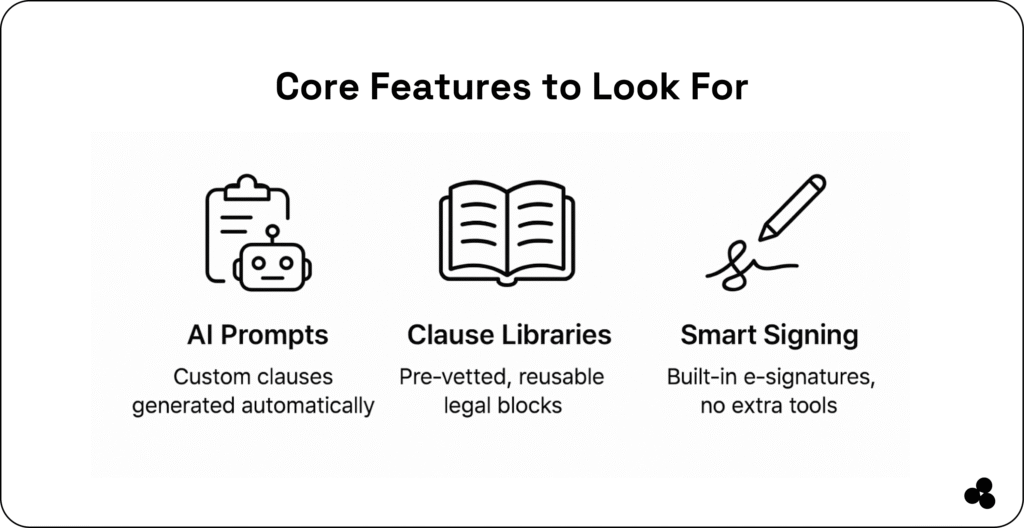features to look for in AI contract generator tools